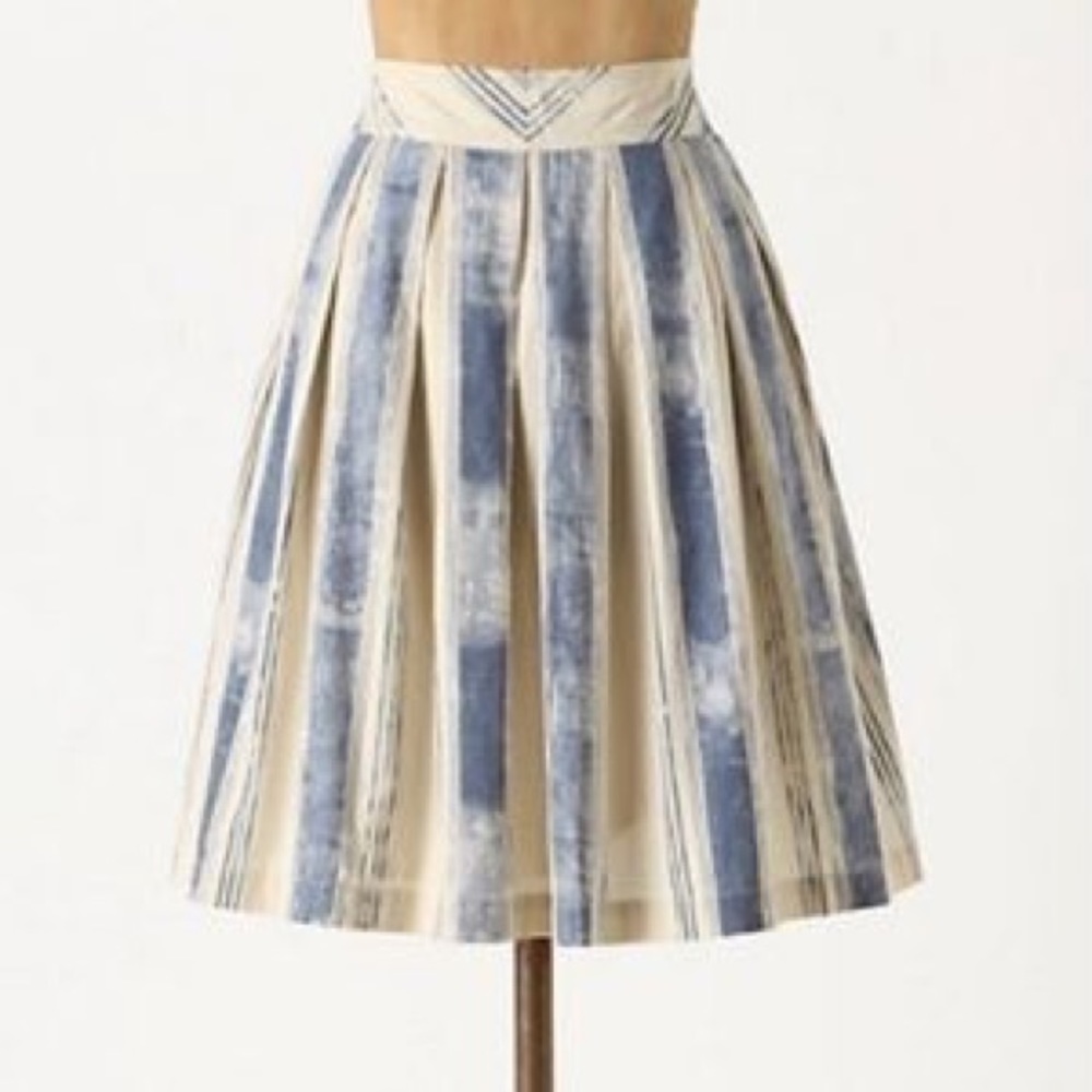 **SOLD** Anthropologie Maeve Pitter Patter Striped Skirt 0